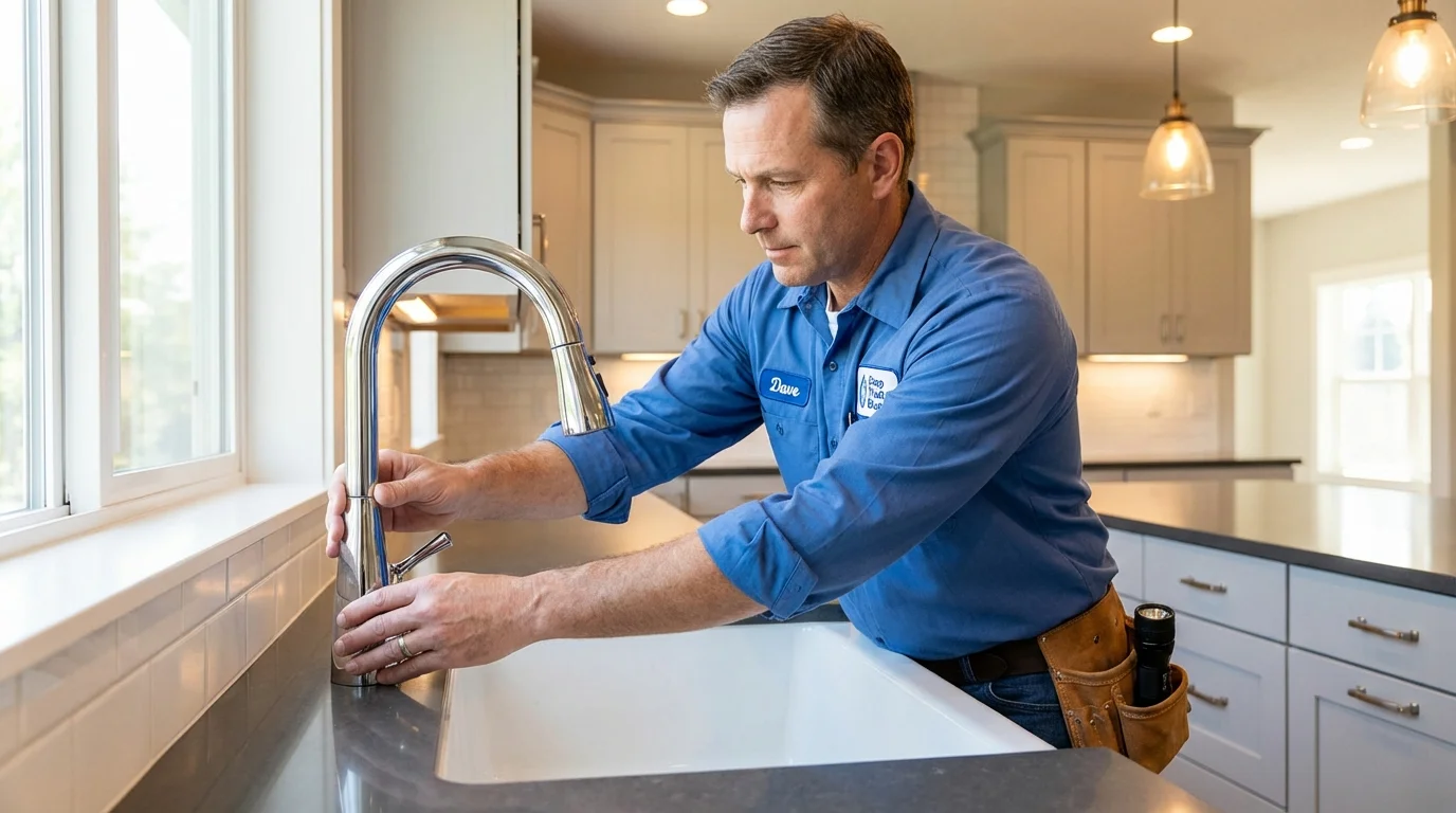 Kitchen faucet installation by Johns Plumbing LLC in Hardin